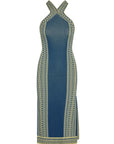 Odessa Dress Aegean Geometry Blue Dresses - Midi Misa