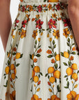 Lemon Bouquet Midi Skirt Off White Skirts - Midi Farm Rio