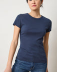 Short Sleeve Crew Dark Navy Tops - Tees Lilla P