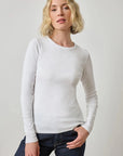 Long Sleeve Crew White Tops - Tees Lilla P