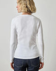Long Sleeve Crew White Tops - Tees Lilla P