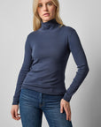 Long Sleeve Turtleneck Tee Dark Navy Tops - Turtleneck Lilla P