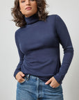 Long Sleeve Turtleneck Tee Dark Navy Tops - Turtleneck Lilla P