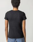 Short Sleeve Crewneck Black Tops - Tees Lilla P
