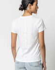 Short Sleeve Crewneck White Tops - Tees Lilla P