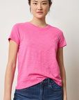 Short Sleeve Back Seam Crewneck Rosebud Tops - Tees Lilla P