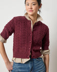 Short Sleeve Cardigan Sweater Plum Sweater - Cardigans Lilla P