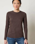 Long Sleeve Bias Crewneck Espresso Tops - Tees Lilla P