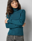 Slim Rib Turtleneck Deep Sea Tops - Turtleneck Lilla P