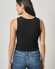 Cropped Scoop Tank Sweater Black Tops - Tanks Lilla P
