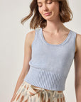 Cropped Scoop Tank Sweater Clearwater Tops - Tanks Lilla P