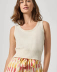 Cropped Scoop Tank Sweater Off White Tops - Tanks Lilla P