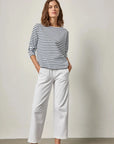 Striped Boatneck Top Navy Tops - Tees Lilla P