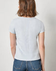 Short Sleeve Back Seam V Neck Glass Tops - Tees Lilla P