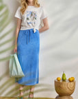 Terry Bias Skirt Ultramarine Skirts - Maxi Lilla P