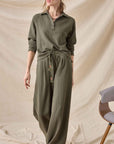 Raglan Polo Olive Top - Polo Lilla P