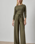 Full Length Pleated Pant Olive Pants - Sweatpants Lilla P