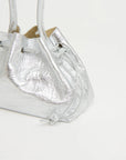 Drawstring Pouchette Crinkle Silver Hobo & Shoulder Mansur Gavriel