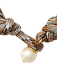 The Paracord Pearl Bracelet Peppered Cappuccino Bracelets Catherine Canino