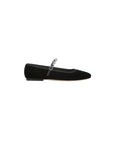 Ellie Velvet Crystal-Strap Flats Black Flats - Ballet Veronica Beard - Shoes