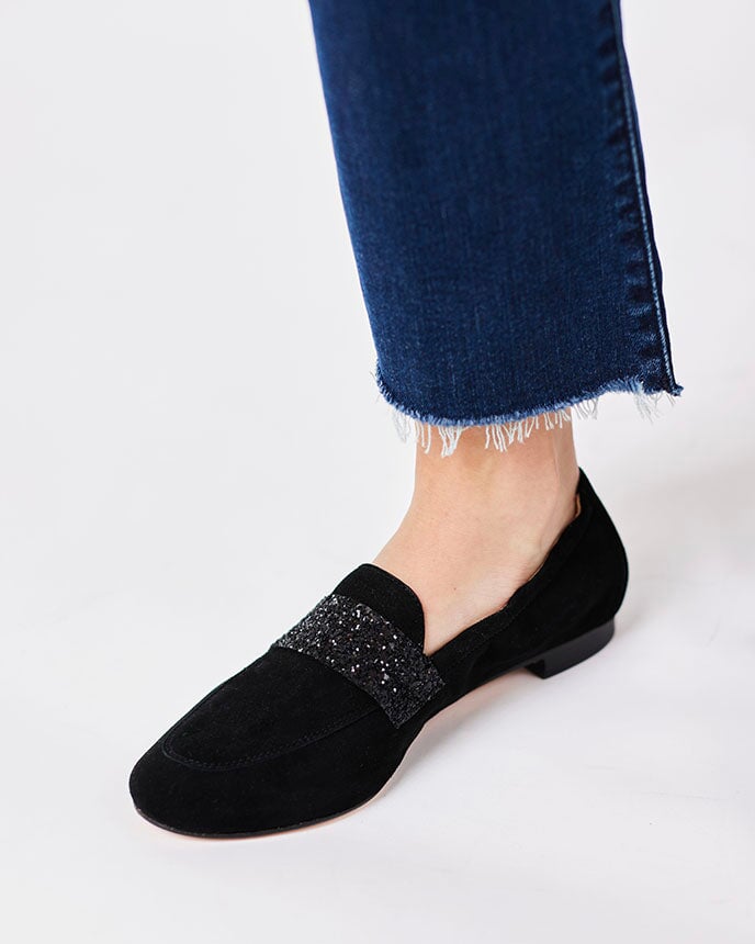 Silvi Suede Negro Shoes - Flats - Loafer Lalisa 