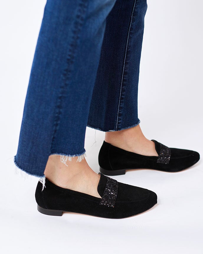 Silvi Suede Negro Shoes - Flats - Loafer Lalisa 
