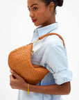 Petit Moyen Messenger Woven Checker Natural Hobo & Shoulder Clare V.