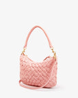 clare v Petit Moyen Messenger Puffy Woven Blush