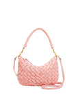 clare v Petit Moyen Messenger Puffy Woven Blush