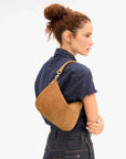 Petit Moyen Messenger Suede with Whipstitch Caramel Hobo & Shoulder Clare V.