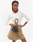 Petit Moyen Messenger Woven Diagonal Twilight Navy