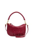 Petit Moyen Messenger Woven Diagonal Garnet