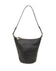Petite Jeanne Black Woven Checker Hobo & Shoulder Clare V.