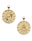 Pisces Zodiac Pendant Coin Feb 19-Mar 20 18" Drawn Link Necklaces Jane Win