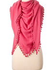 Pop Pom Triangle Wrap Rhubarb Scarves Alpine Cashmere