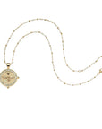Limited Edition 250th Protect Eagle JW Small Embellished Coin 16-18" Beaded Satellite Chain Necklaces Jane Win