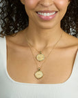 Limited Edition 250th Protect Eagle JW Small Embellished Coin 16-18" Beaded Satellite Chain Necklaces Jane Win