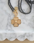 Double Wrap Diamond Cut Beaded Necklace Onyx Necklaces Jane Win