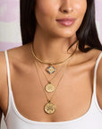 Forever Petite Embellished Coin 16-18" Classic Rolo Chain Necklaces Jane Win