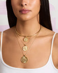 Lucky Petite Embellished Coin 16"- 18" Classic Rolo Necklaces Jane Win