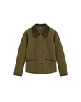 Quilted Corduroy Collar Jacket Olive