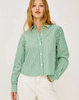 Ramy Shirt Emerald Stripe Tops - Button Down Rails