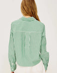 Ramy Shirt Emerald Stripe Tops - Button Down Rails