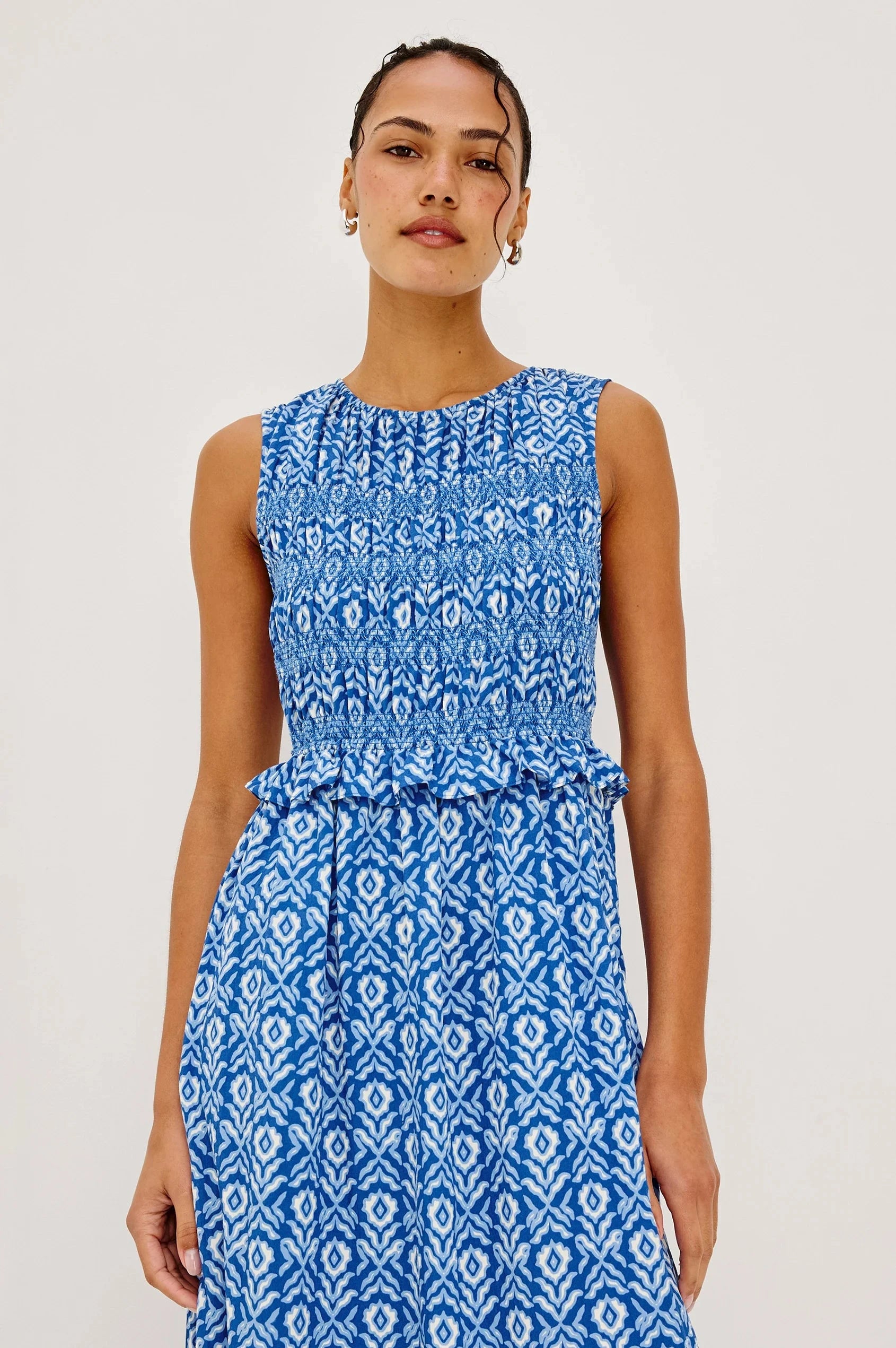 Rialto Dress Blue Ikat  Peter Kate