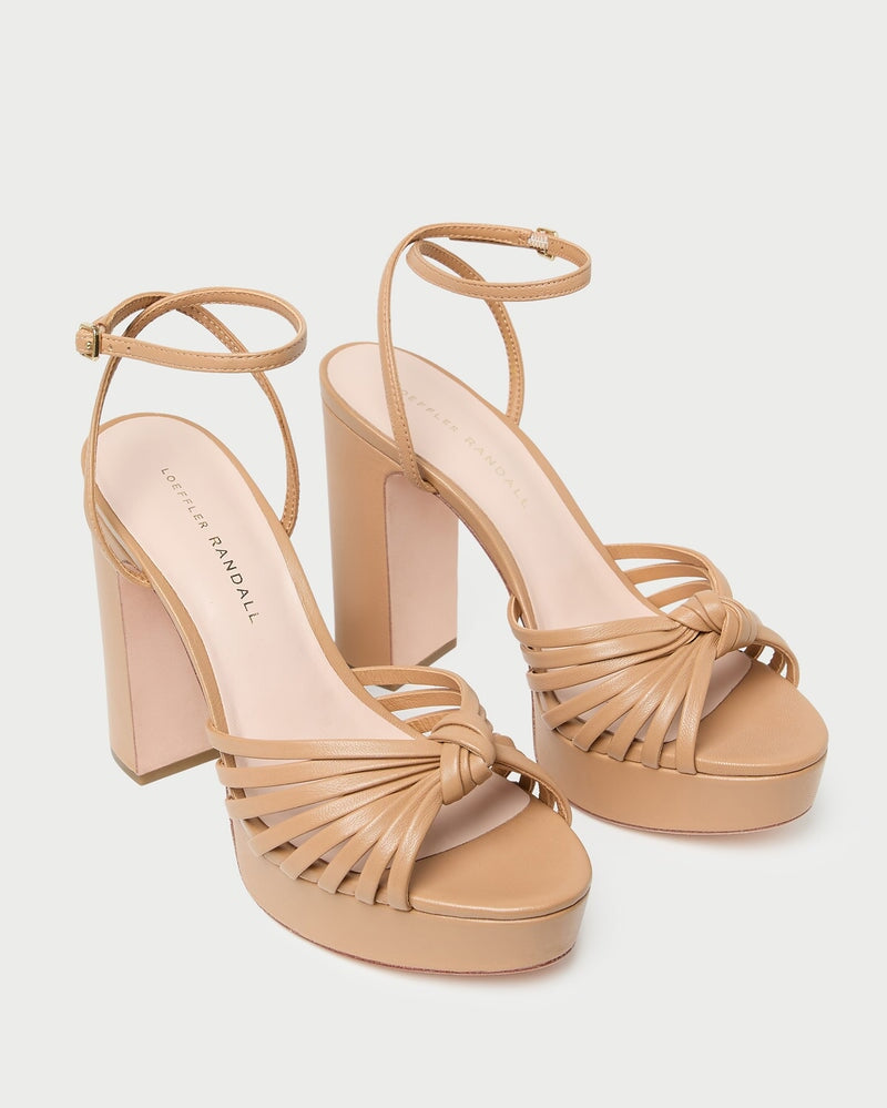 Rivka Leather Knot Platform Sandal Dune – Peter Kate