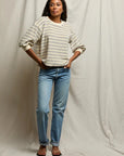 Roxy Stripe Terry Loop Sweatshirt Cobalt Sugar Tops - Sweatshirts perfectwhitetee