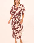 Hadassa Dress Chocolate Flora Mix Dresses - Midi Misa