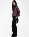 Veryn Crinkled Leather Blazer Burgundy Jackets - Blazers Zadig & Voltaire