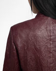 Veryn Crinkled Leather Blazer Burgundy Jackets - Blazers Zadig & Voltaire