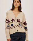 Saffron Oat Floral Sweater - Cardigans Rails